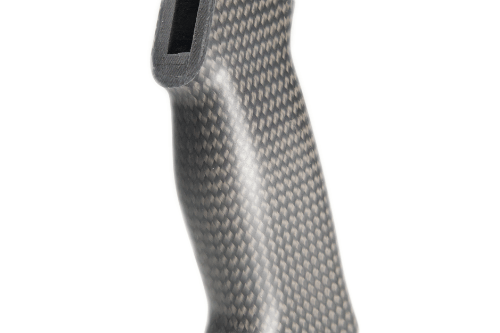 carbon fiber pistol grip with matte cerakote